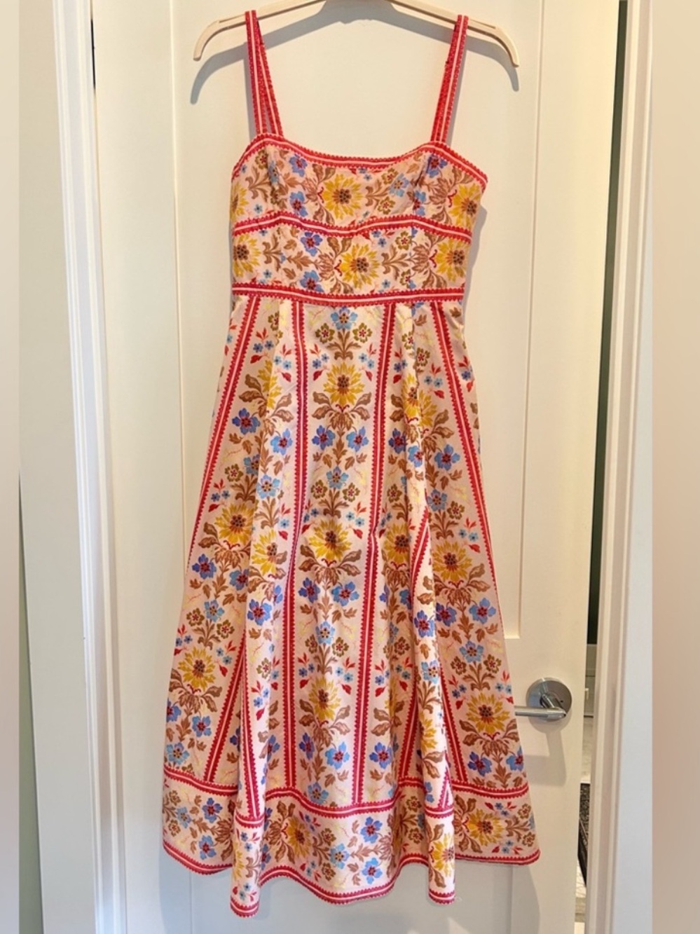 Hill House Margot Dress in Pink Floral Block Stripe Size L - Picture 4 of 7